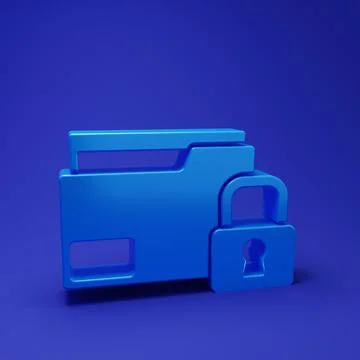 Blue Folder and lock icon isolated on blue background. Closed folder and pa.. 스톡 일러스트