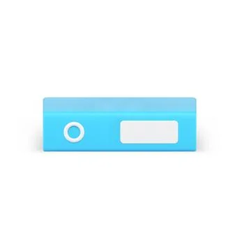 Blue folder binder 3d icon. Closed volumetric archives with business informat Stock Illustration