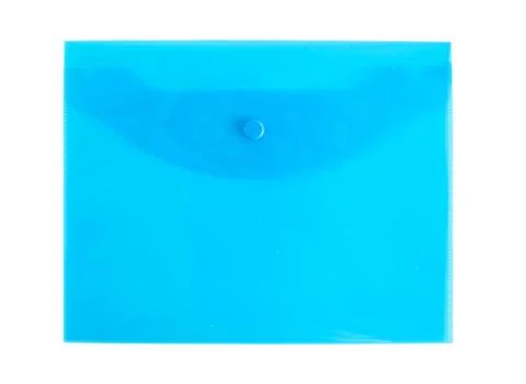 Blue folder for documents and file on white background, isolate Stock Photos