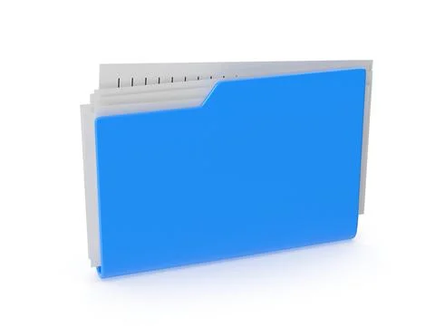 Blue folder with documents ready for organization and storage Illustrazione stock