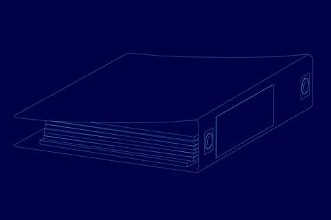 Blue folder with documents. Vector illustration Stock Illustration