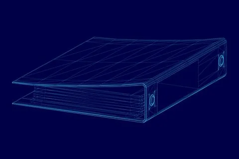 Blue folder with documents. Vector illustration Stock Illustration