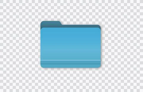 Blue folder flat vector icon isolated on a transparent background. Illustrazione stock