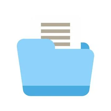 Blue folder icon with document inside for digital organization Stock Illustration
