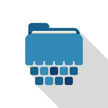 Blue folder transforming into digital data blocks Stock Illustration