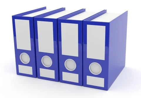 Blue folder on white, 3d rendering 스톡 일러스트