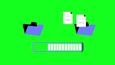 Blue folders hold white documents Stock Footage 347379800