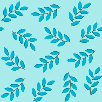 Blue foliage seamless pattern Stock Illustration