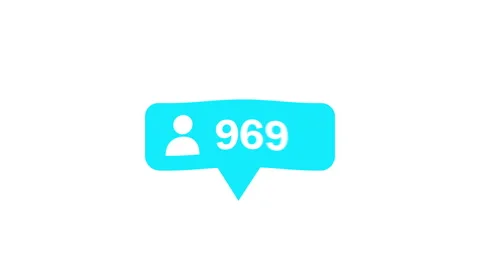 Blue follower counter increasing rapidly on white background Stock Footage 340151805