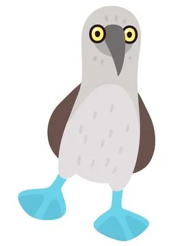 Blue-footed booby simple vector illustration Stock Illustration