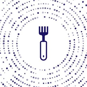 Blue Fork icon isolated on white background. Cutlery symbol. Abstract circle  Illustrazione stock
