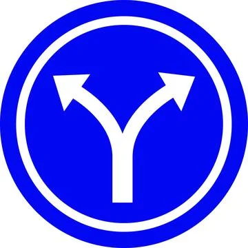 Blue Fork Road Split Sign Illustrazione stock