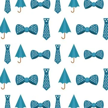 Blue formal accessories pattern. Vector Illustrazione stock