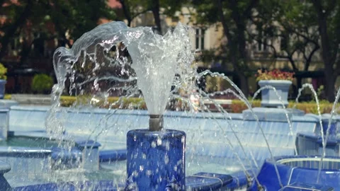 Blue fountain Stock Footage 247266800