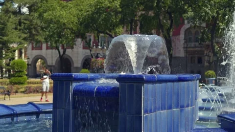 Blue fountain Stock Footage 247267008