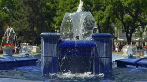 Blue fountain Stock Footage 247267055