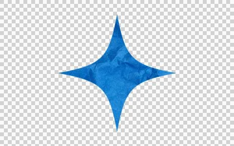 Blue Four Pointed Star Shape with Textured Surface Stock Illustration