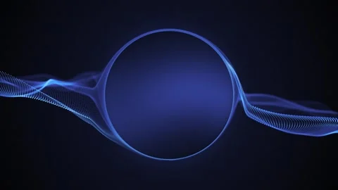 Blue Fractal Technology Background with Copy Space Stock Footage 327464609