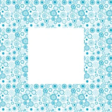 Blue frame with doodle circles Illustrazione stock