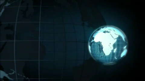 Blue Frame Globe Stock Footage 852278