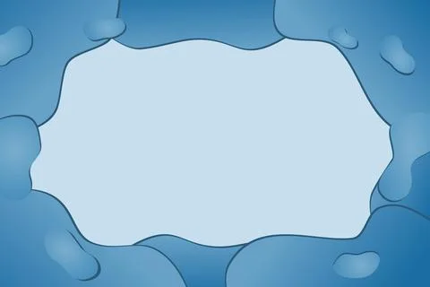 Blue frame with gradient, winter border with copy space, vector 스톡 일러스트