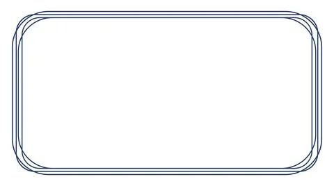 Blue frame illustration with rounded corners and curved rectangular lines for Stock Illustration