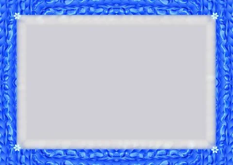 Blue frame for photos with an abstract pattern Stock Illustration