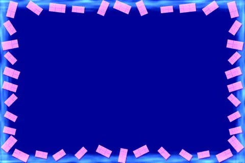 Blue frame with pink block candy waffles blocks by side Stock Illustration