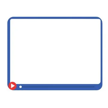 Blue frame with a Play button. Video player mockup 스톡 일러스트