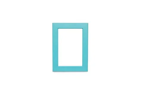 Blue frame on white background. Empty frame. Stock Photos