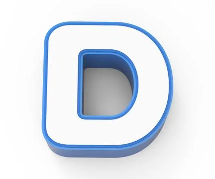 Blue framed white letter D Stock Illustration