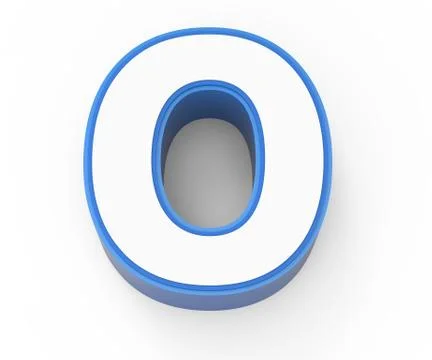 Blue framed white number 0 Stock Illustration