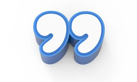 Blue framed white quotation mark Stock Illustration