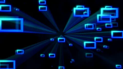 Blue Frames - Centered Zoom Stock Footage 26040723