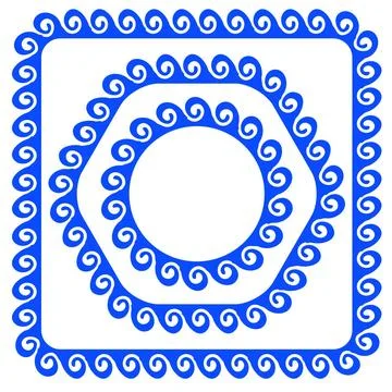 Blue Frames Set of Blue Frames Isolated on White Background Copyright: xZo... Stock Photos