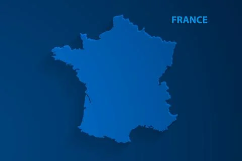 Blue France map background, vector Stock Illustration