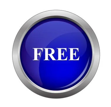 Blue free glossy web button, beautiful Internet button Illustrazione stock