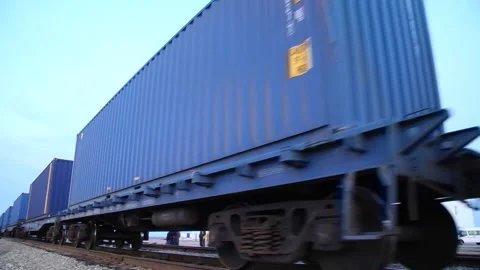 Blue freight train Vidéo 233192893