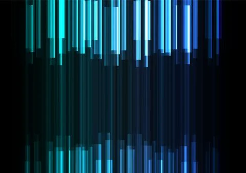 Blue frequency bar overlap in dark background Stock Illustration