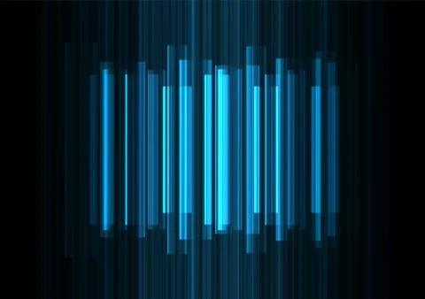 Blue frequency bar overlap in dark background Stock Illustration