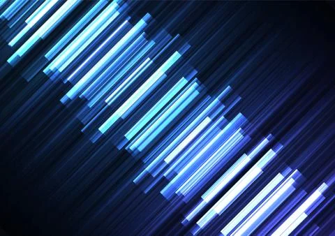 Blue frequency bar overlap in dark background Stock Illustration