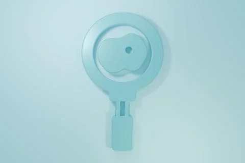 Blue Fried eggs on frying pan icon isolated on blue background. Fry or roas.. Stock Illustration