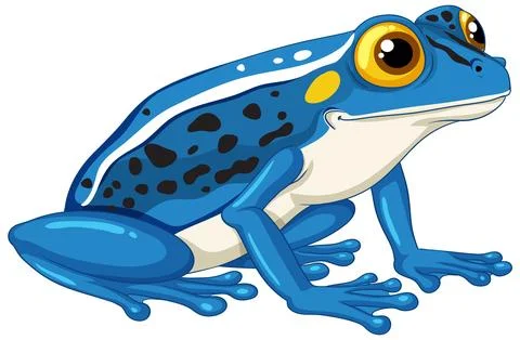 Blue Frog Cartoon Stock Illustration