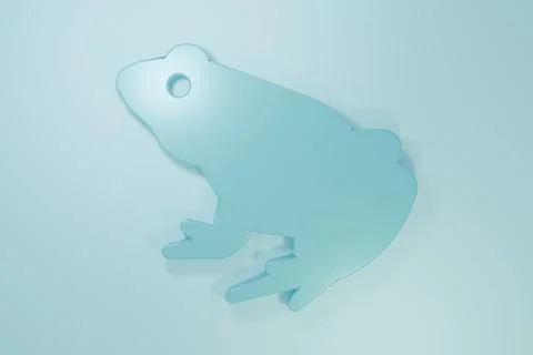 Blue Frog icon isolated on blue background. Animal symbol. Minimalism conce.. Stock Illustration