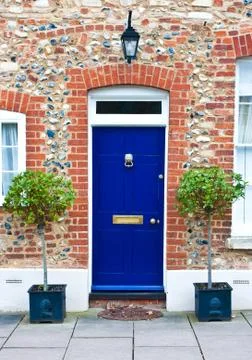 Blue front door Stock Photos