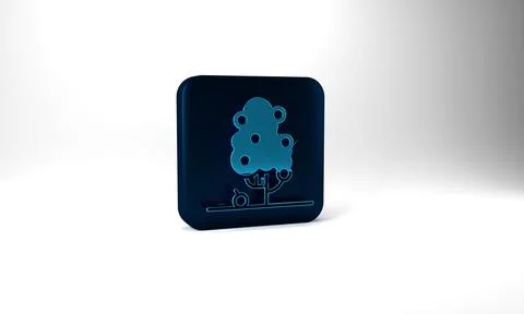 Blue Fruit tree icon isolated on grey background. Agricultural plant. Organic Stock Illustration