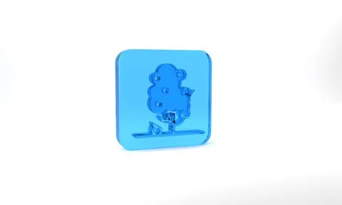 Blue Fruit tree icon isolated on grey background. Agricultural plant. Organic Stock Illustration