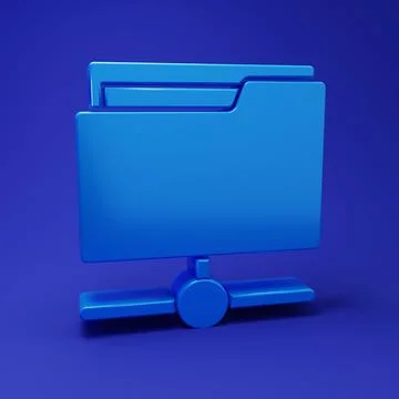 Blue FTP folder icon isolated on blue background. Software update, transfer.. Stock Illustration