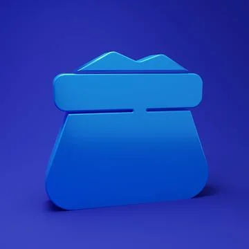 Blue Full sack icon isolated on blue background. Minimalism concept. 3D ren.. Stock Illustration