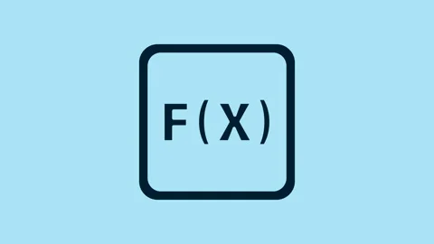 Blue Function mathematical symbol icon isolated on blue background. 4K Video Stock Footage 231482255